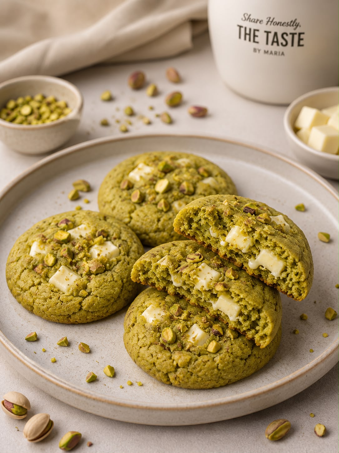 Pistachio White Chocolate Cookies